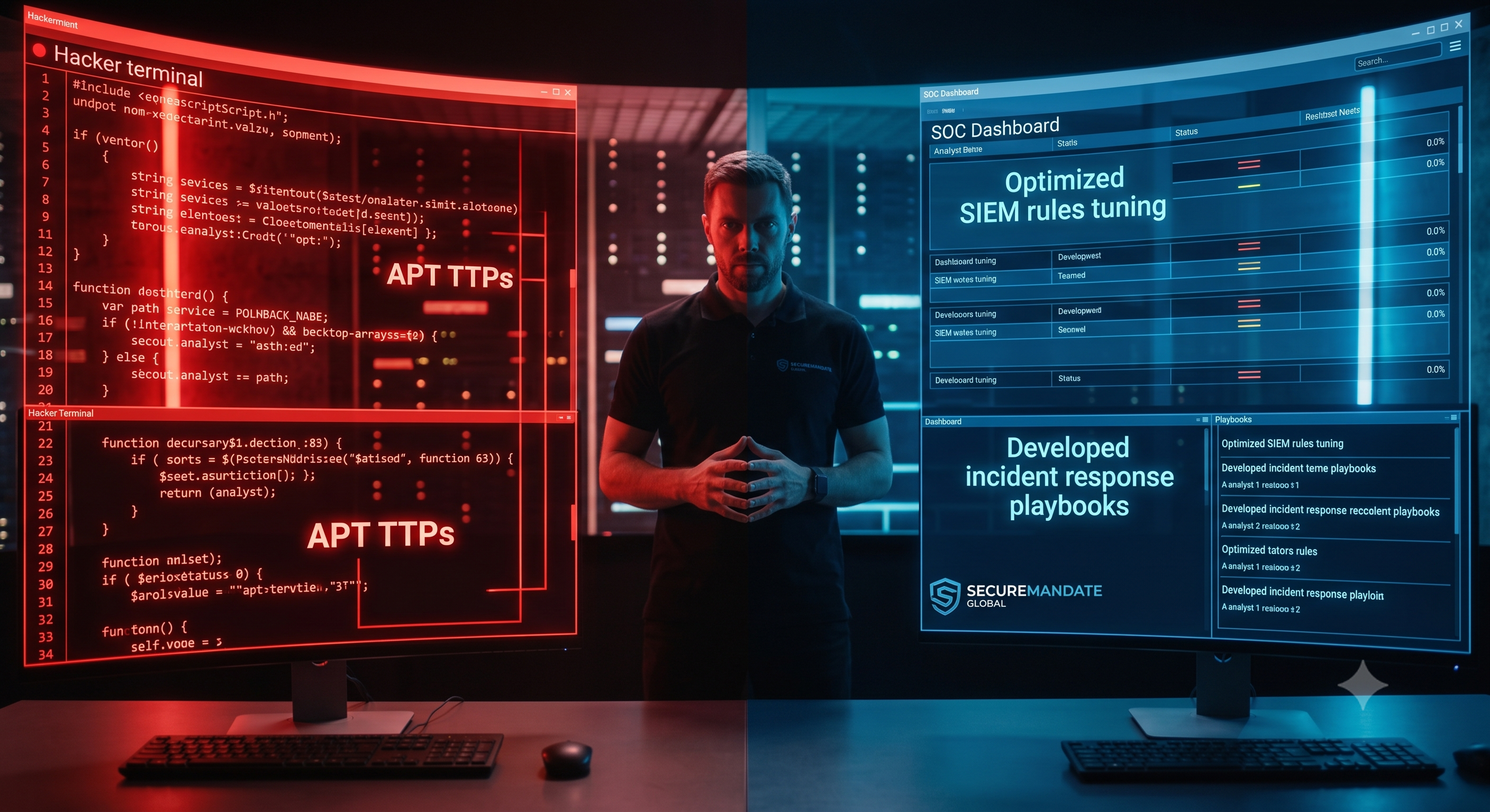 Hacker Terminal and SOC Dashboard